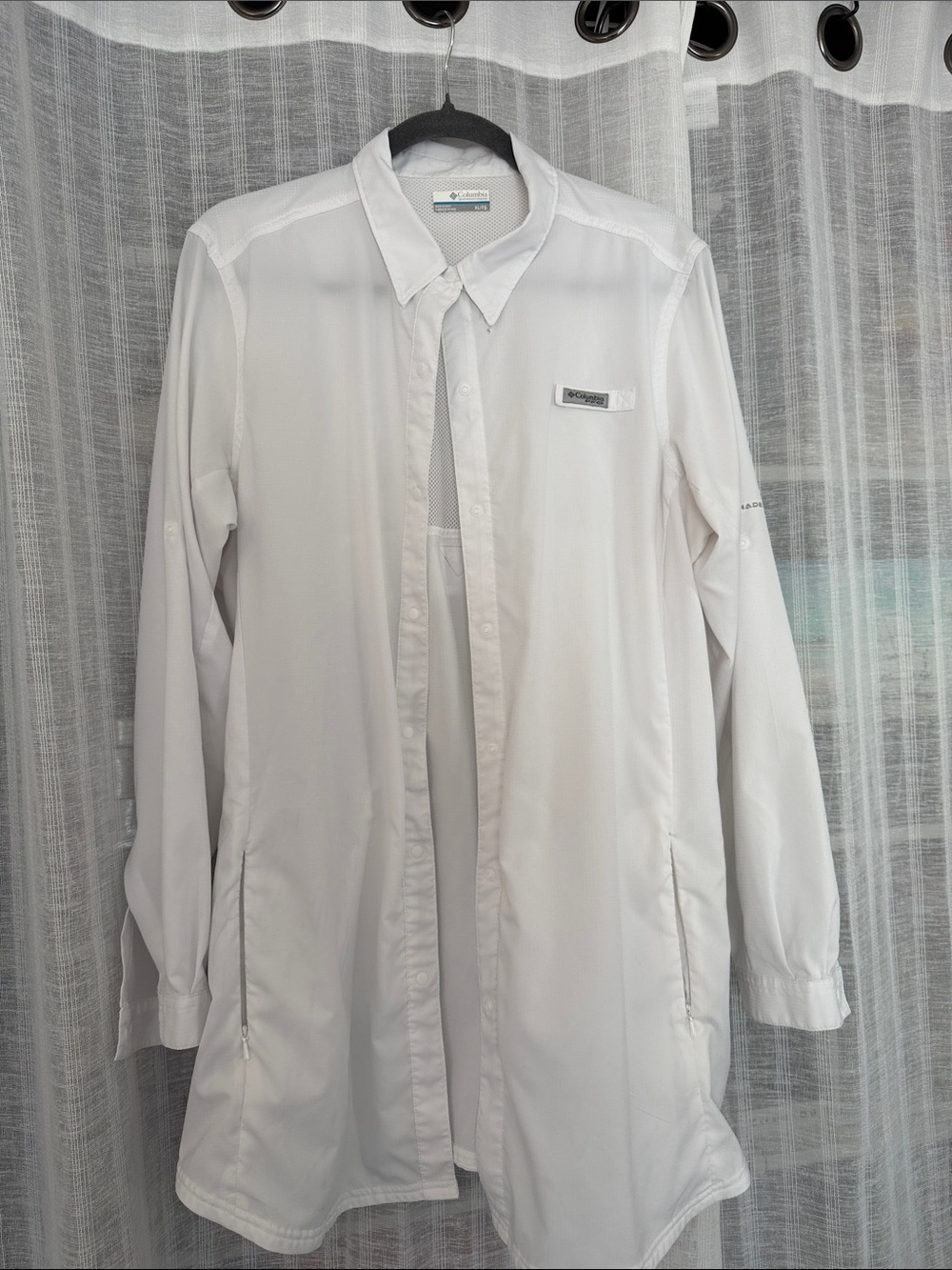 Columbia womens White Long-Sleeve Sun Protection Button-Down Shirt xl